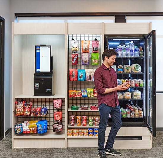 Office Micromarket with Self-Checkout Kiosk - Pacific Northwest Amenities